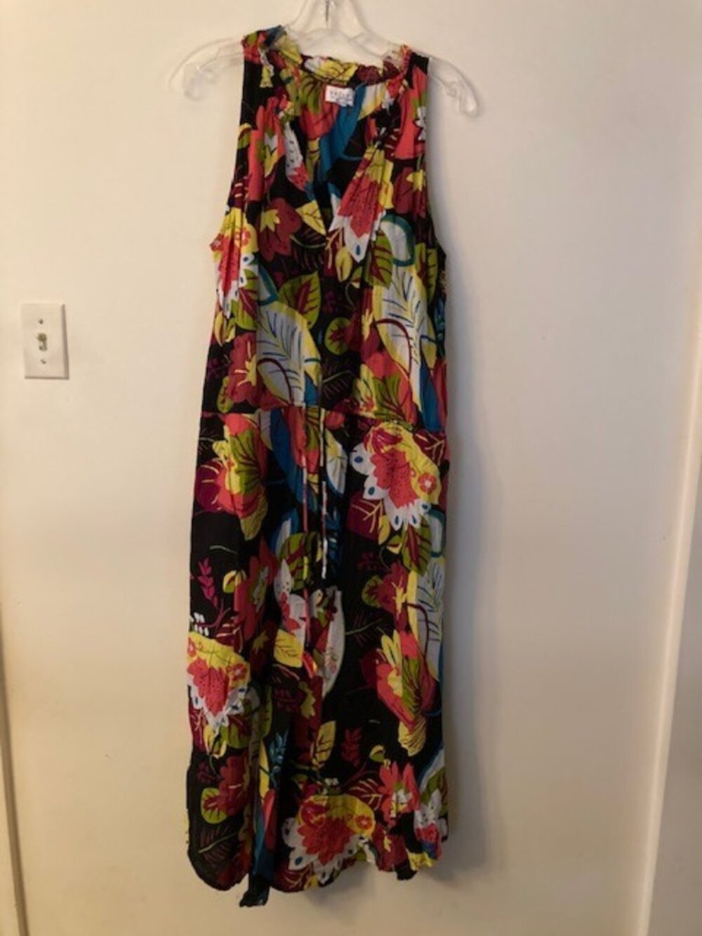Velvet by Graham and Spenser Black Patterned Sleeveless Cotton Dress Size XL